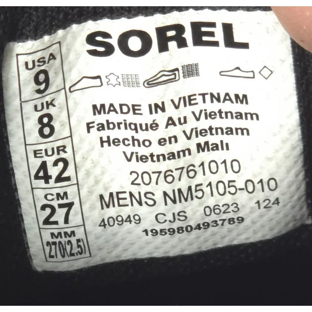 Sorel Men's Mac Hill Lite Waterproof Hiker sneakers Black Size 9 Waterproof